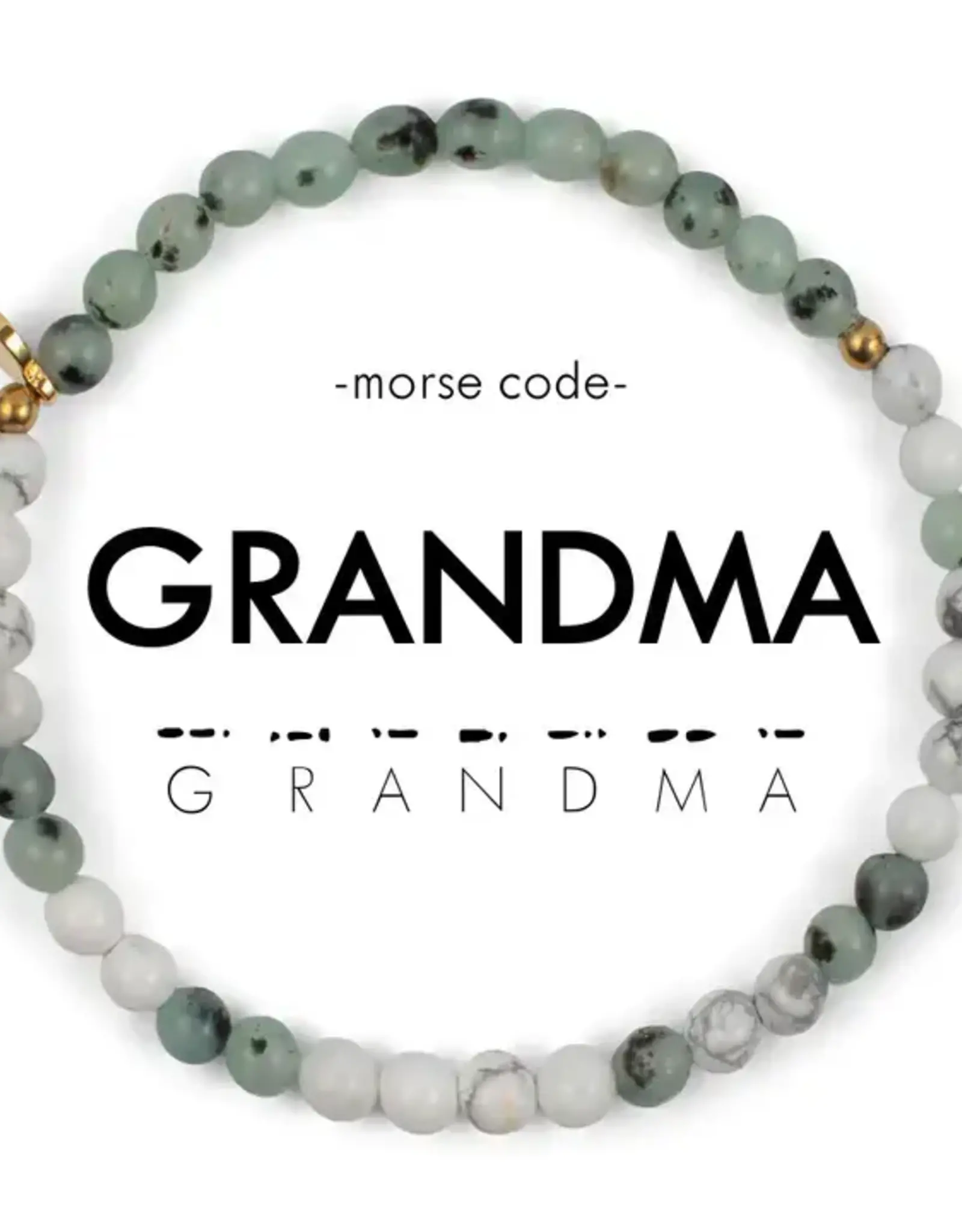 EthicGoods Morse Code Bracelet: Grandma (Jasper & Howlite)