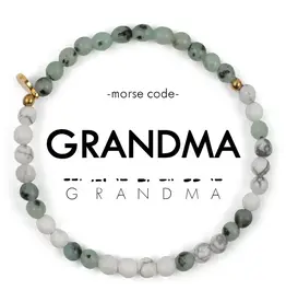 EthicGoods Morse Code Bracelet: Grandma (Jasper & Howlite)