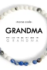 EthicGoods Morse Code Bracelet: Grandma (Lapis & Howlite)