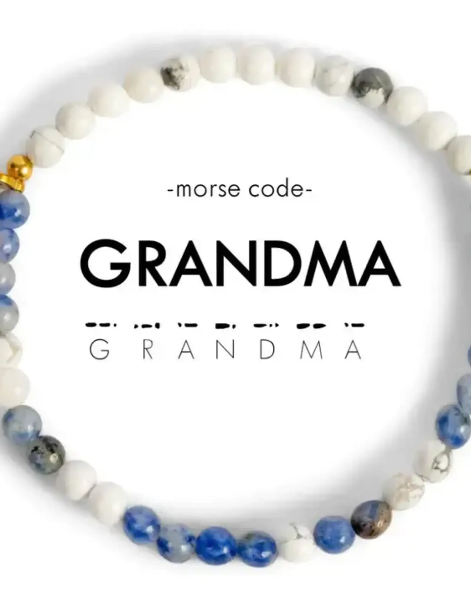 EthicGoods Morse Code Bracelet: Grandma (Lapis & Howlite)