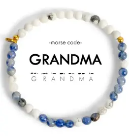 EthicGoods Morse Code Bracelet: Grandma (Lapis & Howlite)