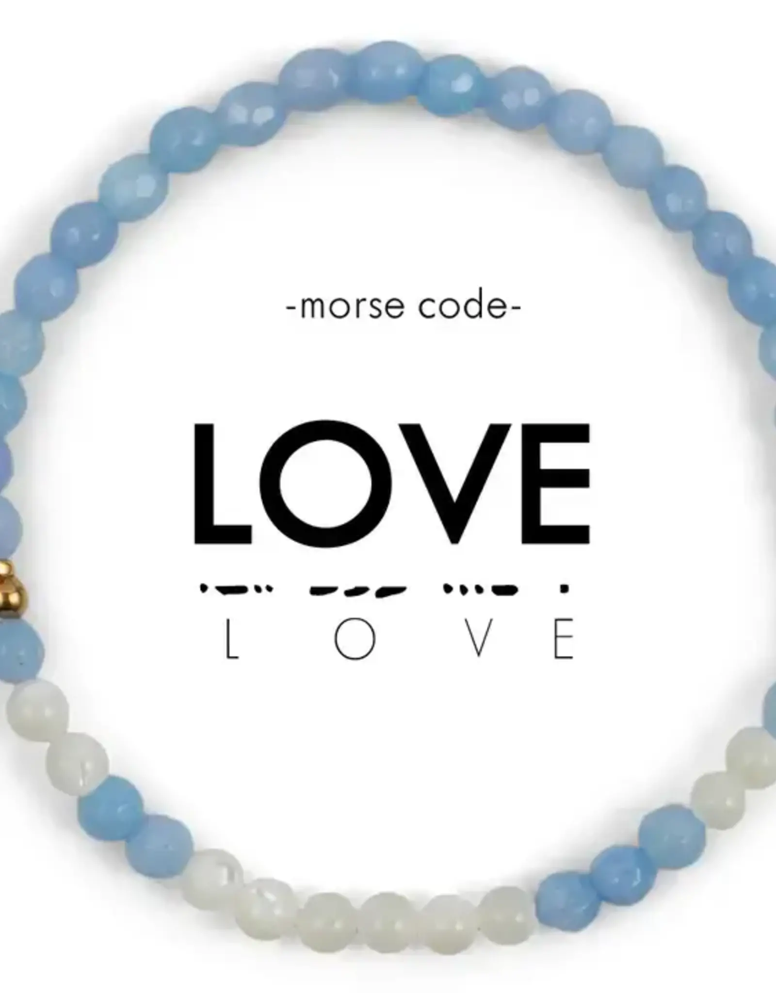 EthicGoods Morse Code Bracelet: Love (Blue & MOP)