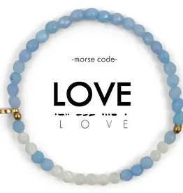 EthicGoods Morse Code Bracelet: Love (Blue & MOP)