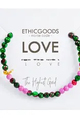 EthicGoods Morse Code Bracelet: Love (Zoisite & Bright Lilac)