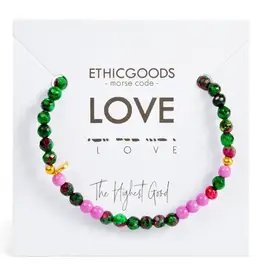 EthicGoods Morse Code Bracelet: Love (Zoisite & Bright Lilac)