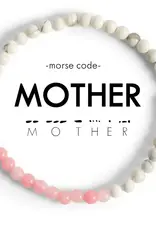 EthicGoods Morse Code Bracelet: Mother (Light Pink & Marble)