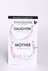 EthicGoods Morse Code Matching Bracelets: Mother & Daughter Rose Quartz & Howlite