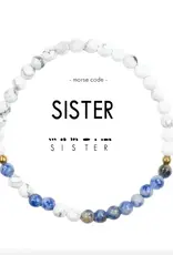 EthicGoods Morse Code Matching Bracelets: Sisters (Lapis & Howlite)