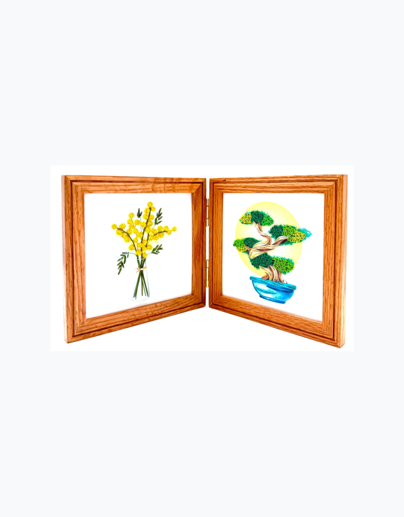 Bunyaad Pakistan 213631 Natural Red Oak Etched Duo Frame Hinged