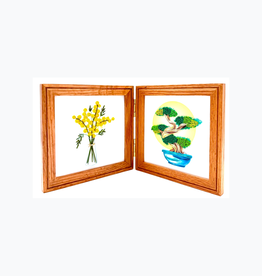 Bunyaad Pakistan 213631 Natural Red Oak Etched Duo Frame Hinged