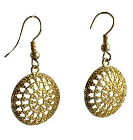 Ethical Global Sun Filigree Dangle Earrings - Gold