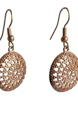 Ethical Global Sun Filigree Dangle Earrings - Rose Gold
