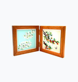 Bunyaad Pakistan Natural Red Oak Wood Duo Frame Hinged