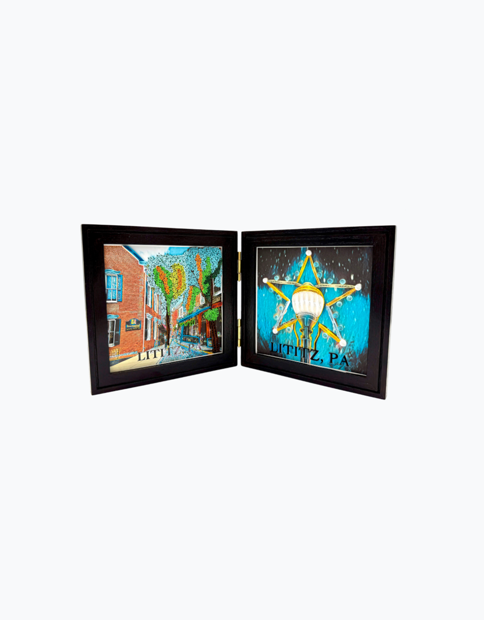 Bunyaad Pakistan 212631 Dark Red Oak Etched Duo Frame Hinged