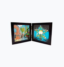 Bunyaad Pakistan 212631 Dark Red Oak Etched Duo Frame Hinged
