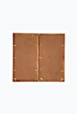 Bunyaad Pakistan Natural Red Oak Striped Wood Quad Frame Hinged