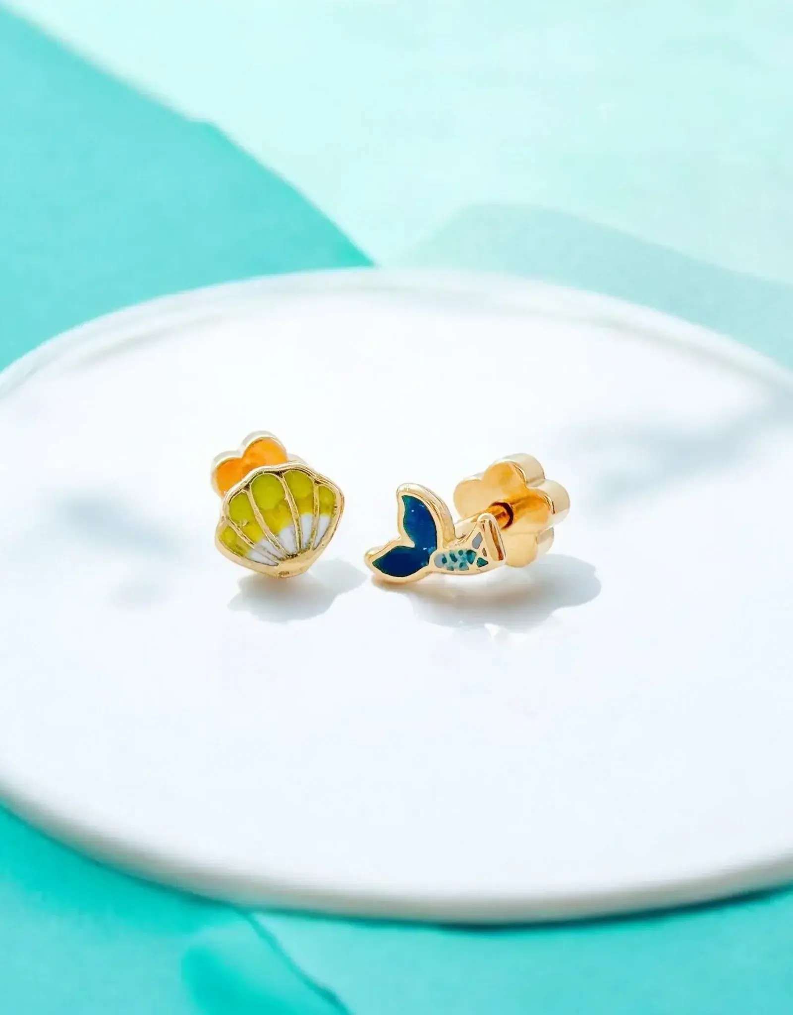 EthicGoods Classic Mini Studs: Mermaid/Shell