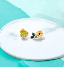 EthicGoods Classic Mini Studs: Mermaid/Shell