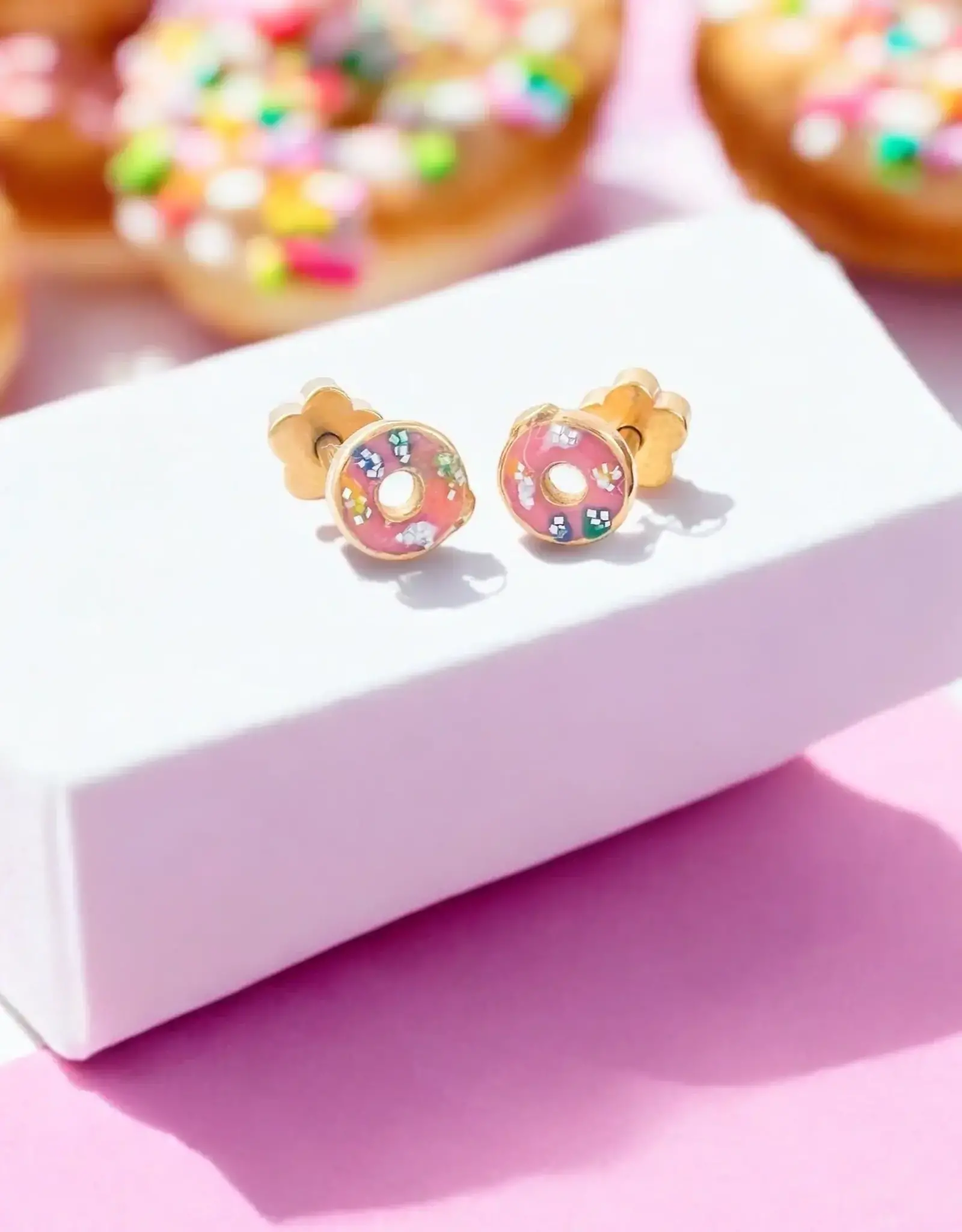 EthicGoods Classic Mini Studs: Sprinkle Donuts