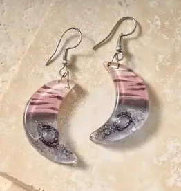 Ten Thousand Villages Marbled Moon Drop Earrings