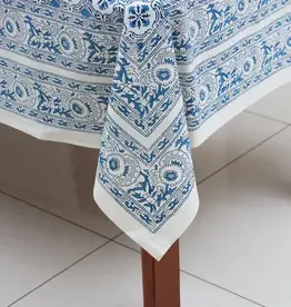 Sevya Handmade Blue Floral Tablecloth - 60" x 90"