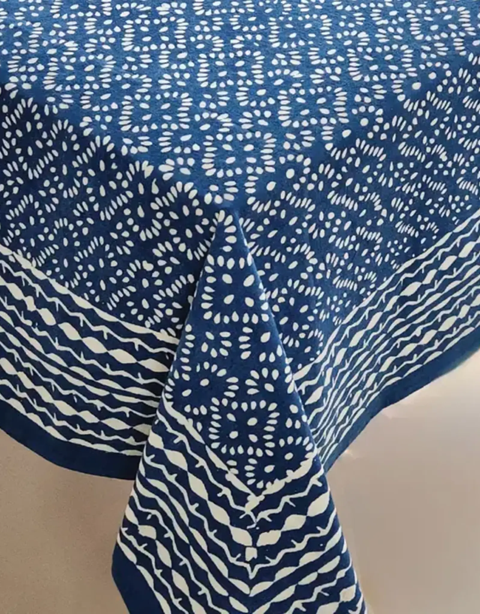 Sevya Handmade Square Indigo Tablecloth - 62" X 62"