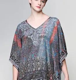 Sevya Handmade Ranita Hand Embroidered Top Silver Multi