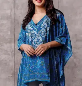 Sevya Handmade Demira Embroidered Top | Blue