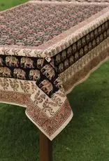 Sevya Handmade Elephant Kalamkari Tablecloth - 60" x 90"