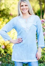 Sevya Handmade Devaki Cotton Tunic - Sky Blue