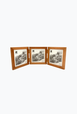 Bunyaad Pakistan Natural Red Oak Wood Trio Frame Hinged