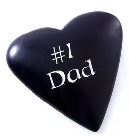 Swahili African Modern Kisii Stone Celebration Heart - #1 Dad