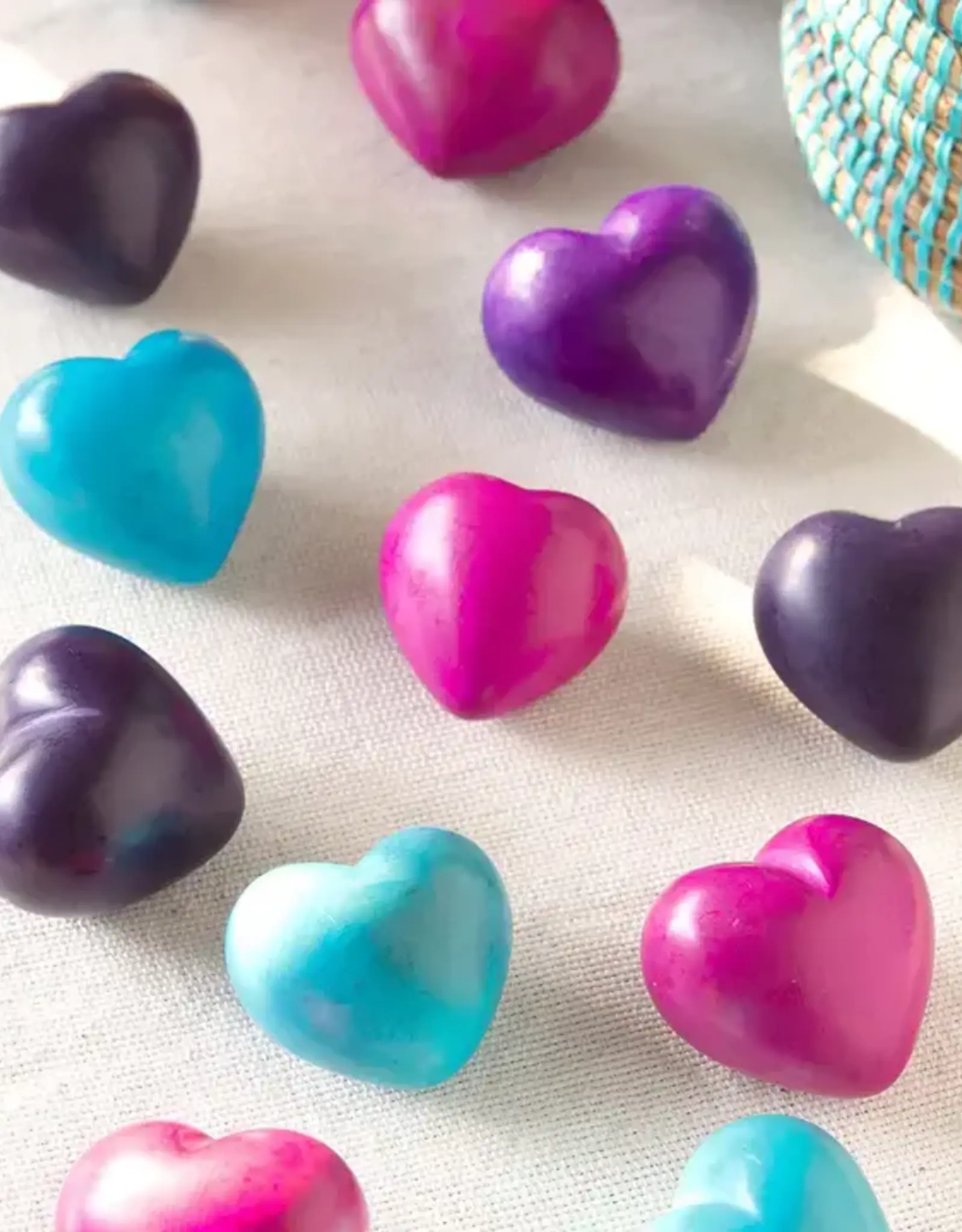 Swahili African Modern Solid Soapstone Hearts