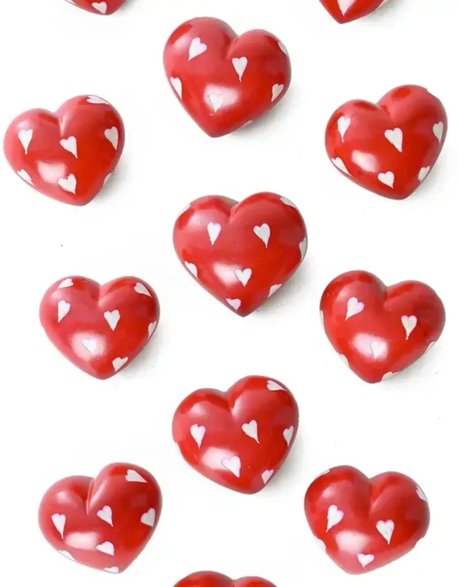 Swahili African Modern Red Stone Hearts