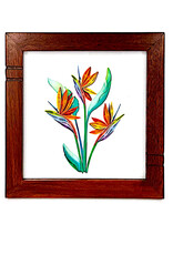 Bunyaad Pakistan CAN 211240 Natural Mahogany Striped Wood Frame - 6"x6"
