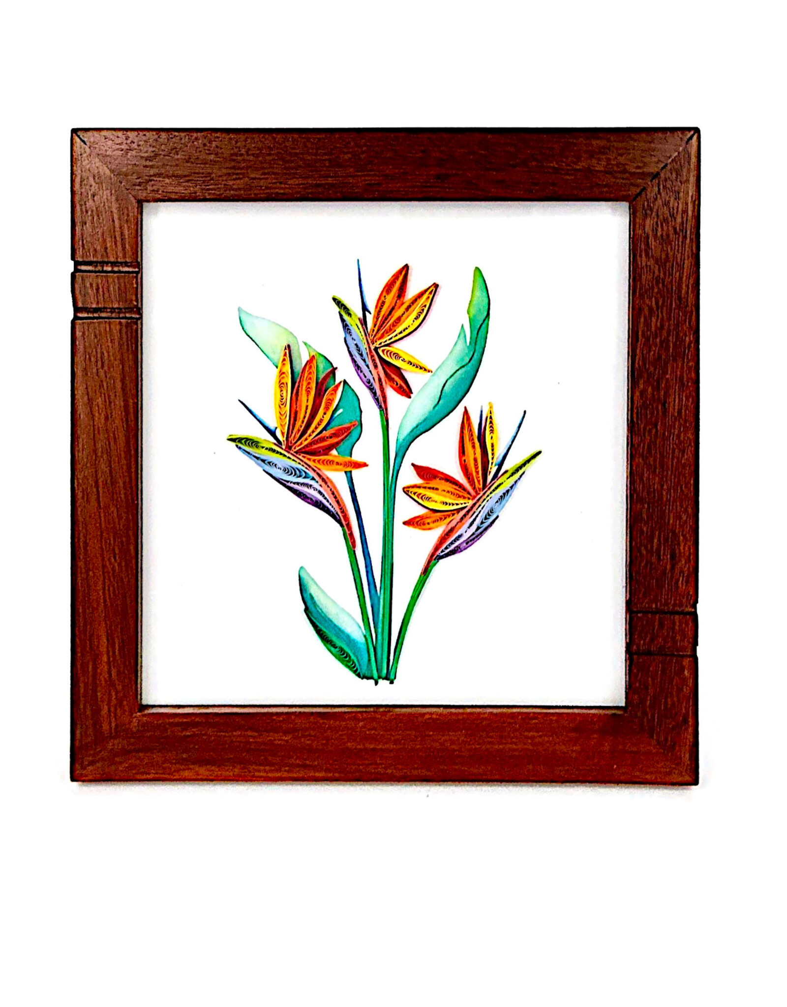 Bunyaad Pakistan CAN 211240 Natural Mahogany Striped Wood Frame - 6"x6"