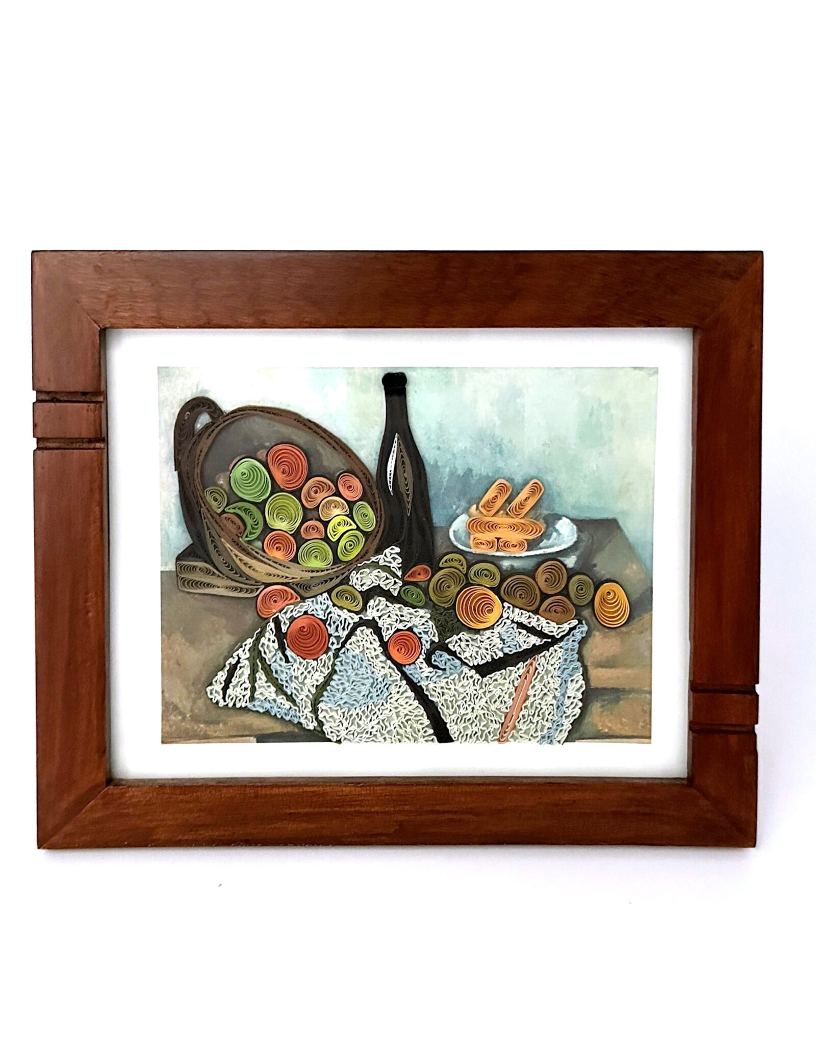 Bunyaad Pakistan CAN 211340 Natural Mahogany Striped Wood Frame  - 5"x7"