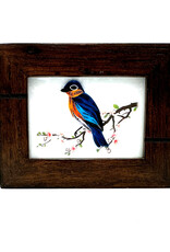 Bunyaad Pakistan CAN 212140 Dark Red Oak Striped Wood Frame - Gift Enclosure