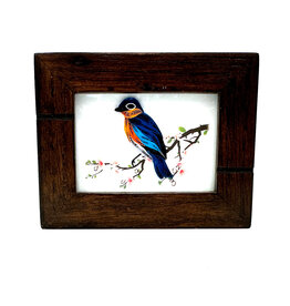 Bunyaad Pakistan CAN 212140 Dark Red Oak Striped Wood Frame - Gift Enclosure