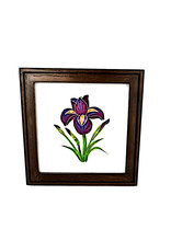 Bunyaad Pakistan CAN 212230 Dark Red Oak Etched Wood Frame - 6"x6"