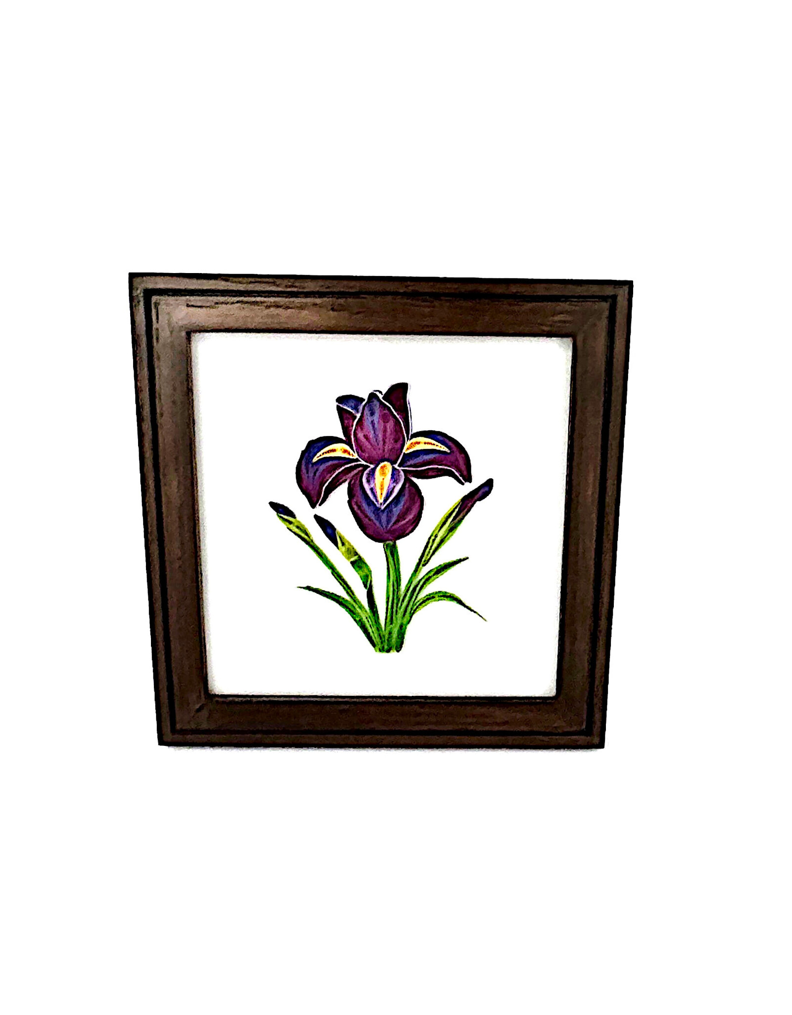 Bunyaad Pakistan CAN 212230 Dark Red Oak Etched Wood Frame - 6"x6"