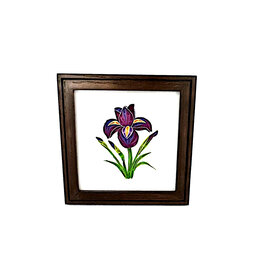 Bunyaad Pakistan CAN 212230 Dark Red Oak Etched Wood Frame - 6"x6"