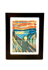 Bunyaad Pakistan CAN 212320 Dark Red Oak Wood Frame -  5"x7"