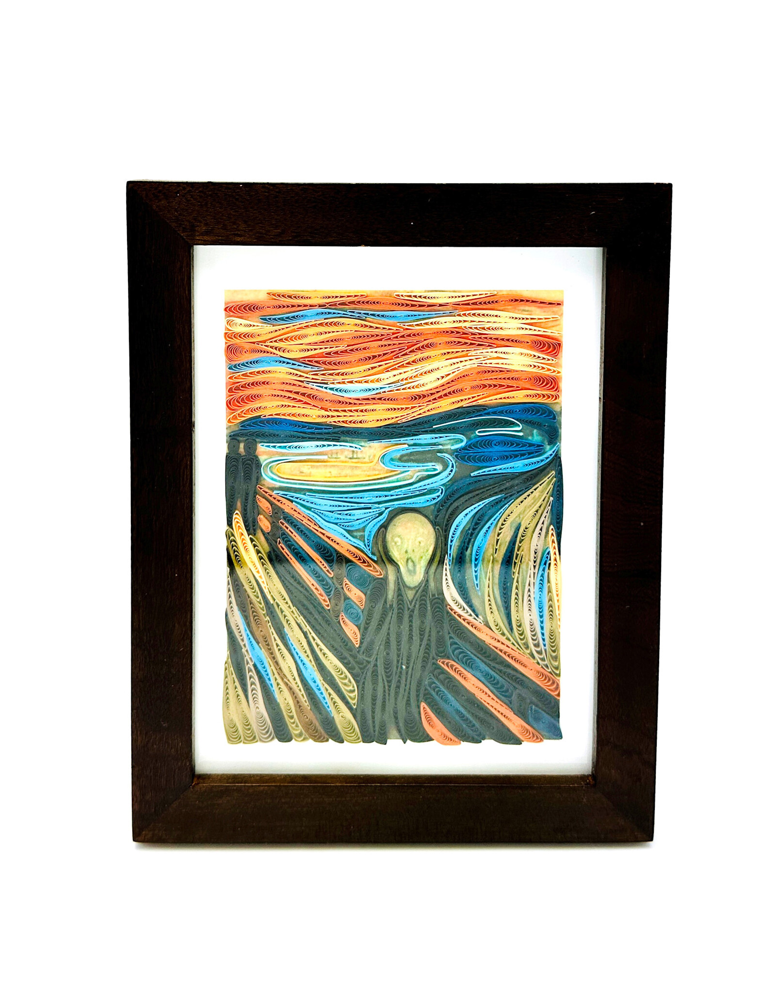 Bunyaad Pakistan CAN 212320 Dark Red Oak Wood Frame -  5"x7"