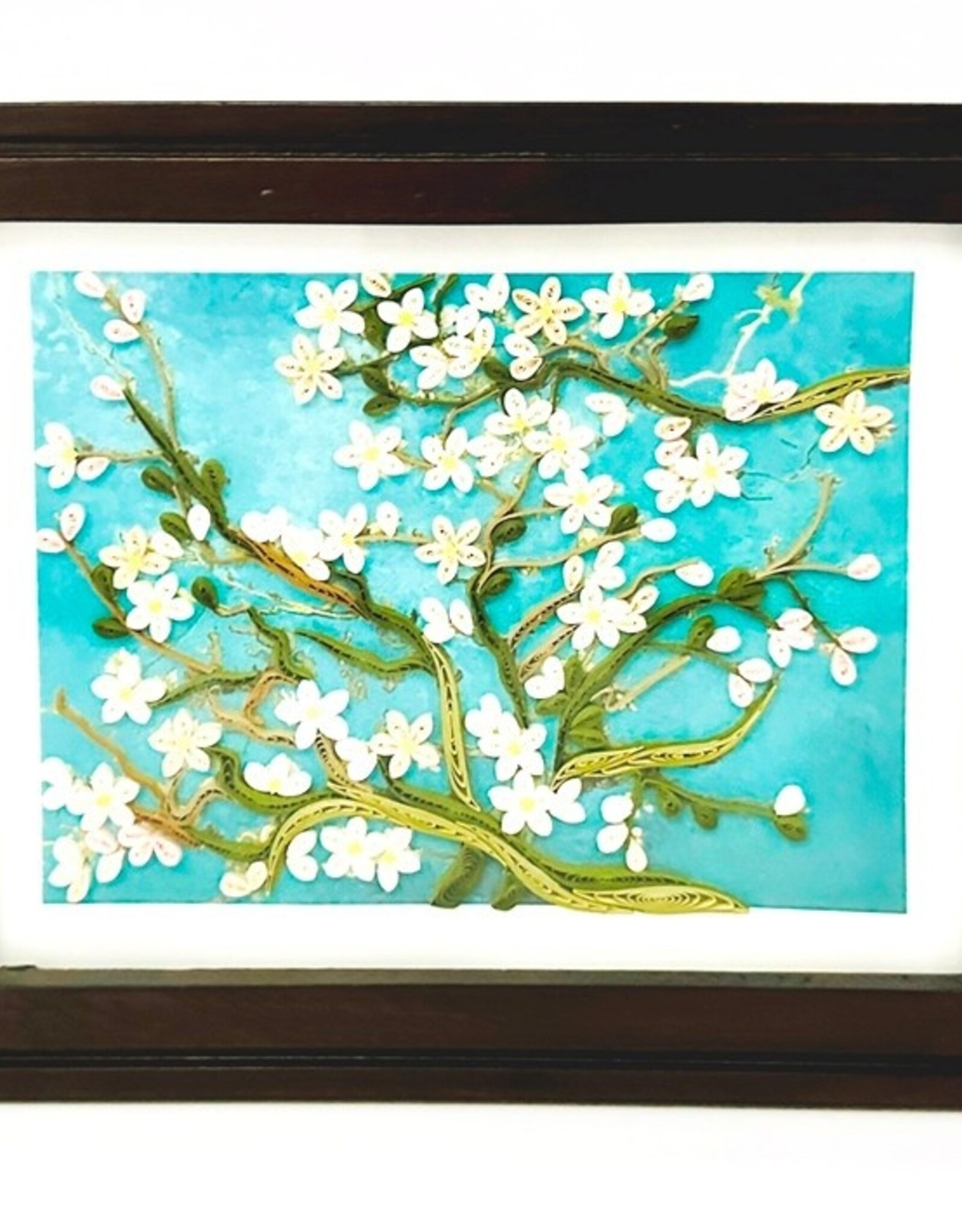 Bunyaad Pakistan CAN 212330 Dark Red Oak Etched Wood Frame -  5"x7"