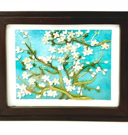 Bunyaad Pakistan CAN 212330 Dark Red Oak Etched Wood Frame -  5"x7"