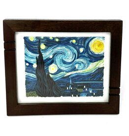 Bunyaad Pakistan CAN 212340 Dark Red Oak Striped Wood Frame -  5"x7"