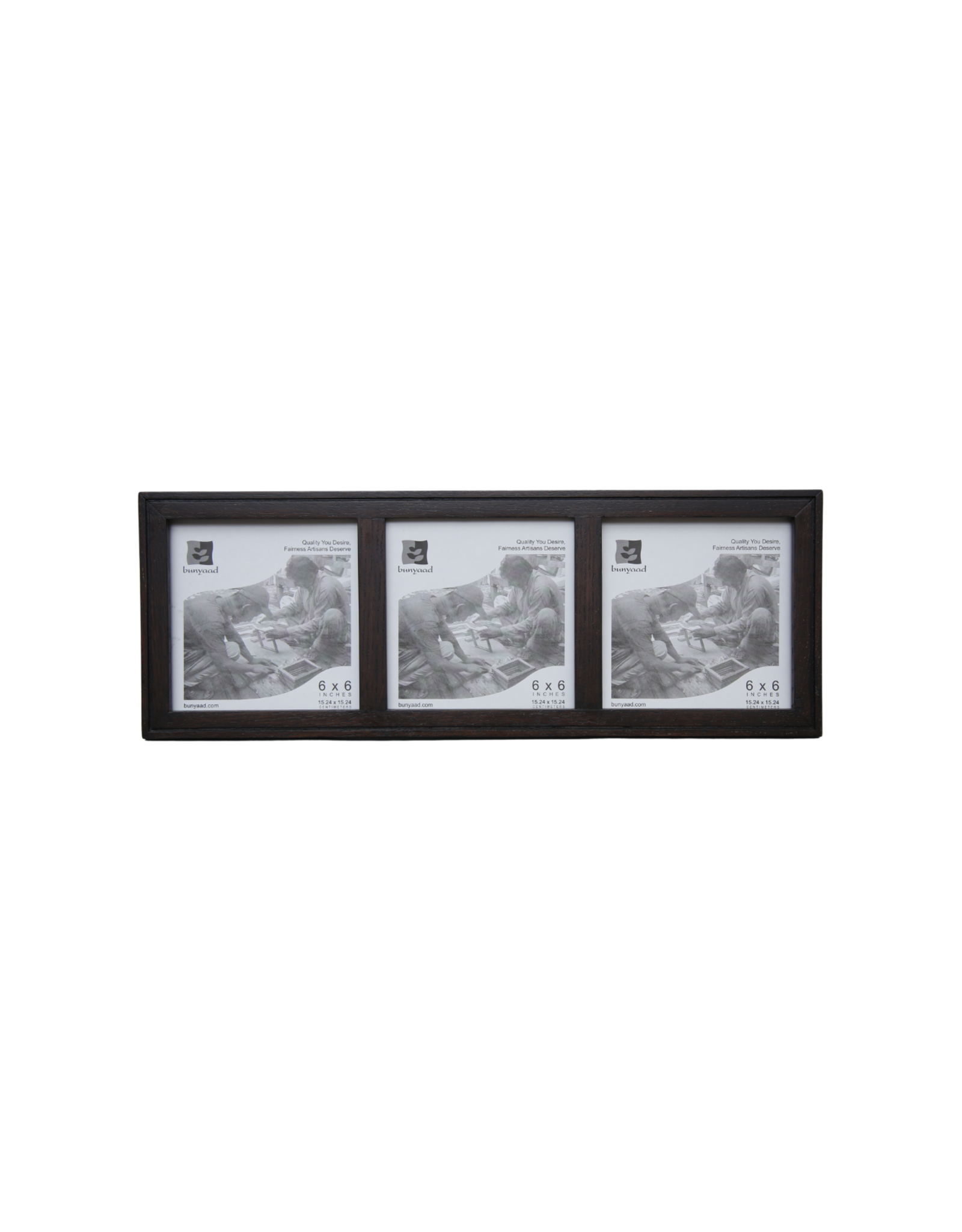 Bunyaad Pakistan CAN 212430 Dark Red Oak Etched Wood Trio Frame