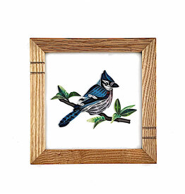 Bunyaad Pakistan CAN 213240 Natural Red Oak Striped Wood Frame - 6"x6"