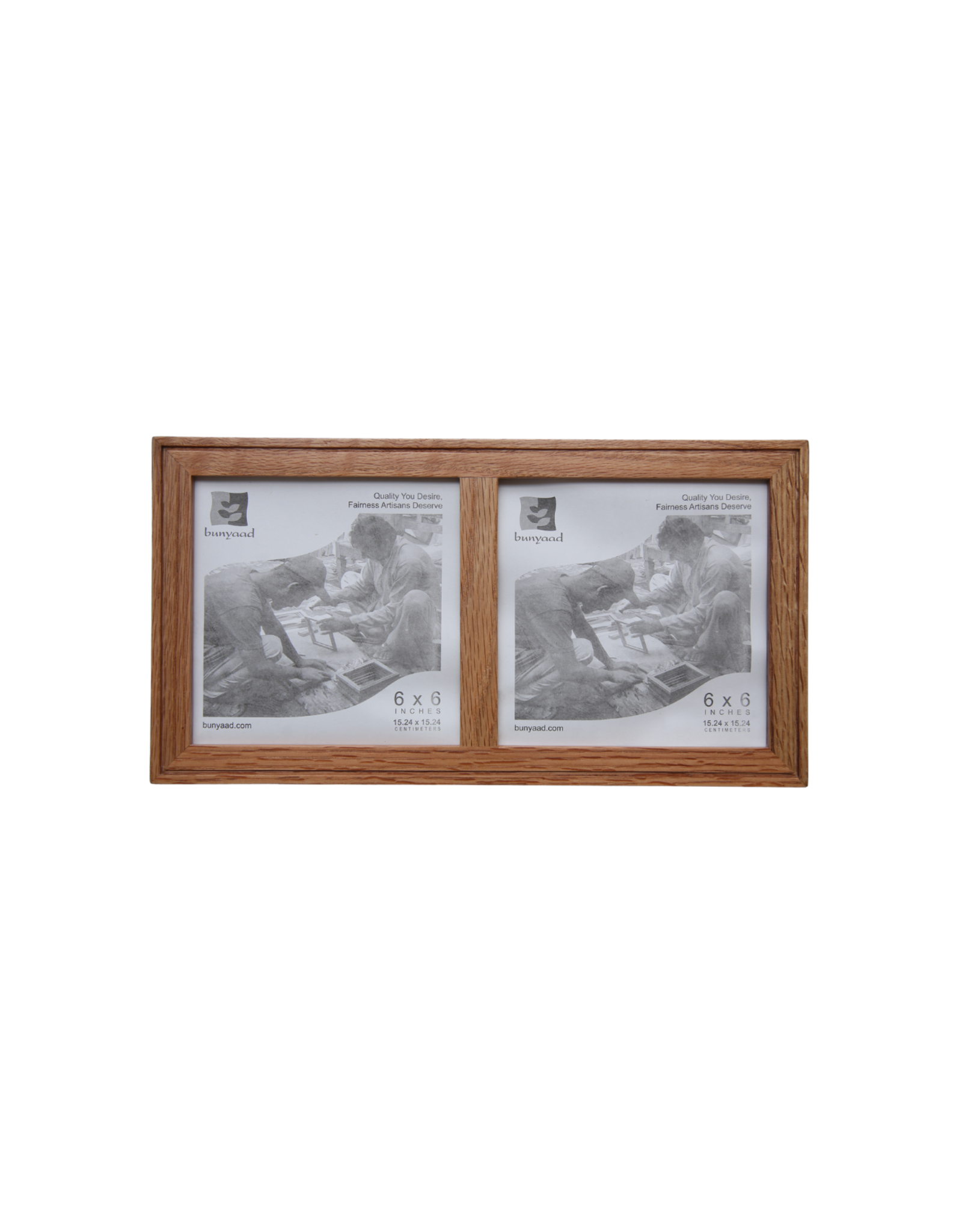 Bunyaad Pakistan CAN 213630 Natural Red Oak Etched Duo Frame